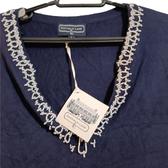 Duffield Lane Briggs Beaded Sweater Top Lightweight Small New - Picture 8 of 9